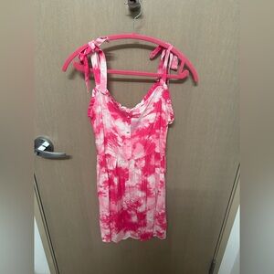 Derek Heart Pink and White Tie-Dye dress size medium NWT